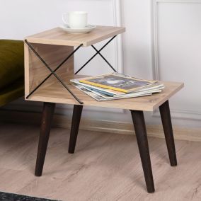 Table d'appoint Bergen 50 x 40 x 55 cm effet bois bois foncé en.casa