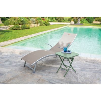 Table d'appoint carrée pliante Greensboro Olive - 40 x 40 cm - Hespéride