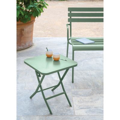 Table d'appoint carrée pliante Greensboro Olive - 40 x 40 cm - Hespéride