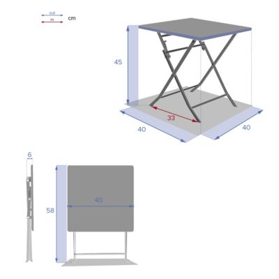Table d'appoint carrée pliante Greensboro Olive - 40 x 40 cm - Hespéride