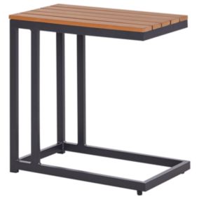 Table d'appoint de jardin en bois clair et noir MESSINA