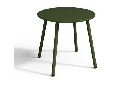 Table d'appoint de jardin en métal ronde - Kaki - MIRMANDE de MYLIA