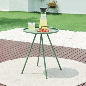 Table d'appoint de jardin Fosen acier 55 x 42 cm vert en.casa