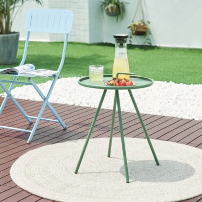Table d'appoint de jardin Fosen acier 55 x 42 cm vert en.casa