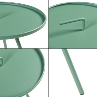Table d'appoint de jardin Fosen acier 55 x 42 cm vert en.casa