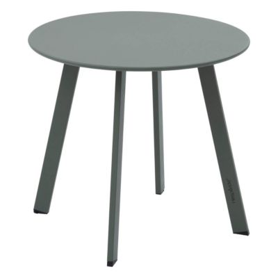 Table d'appoint de jardin ronde Saona vert laurier 50 x 45cm en acier  - Hespéride