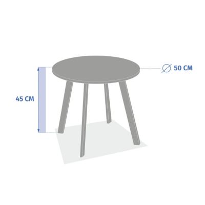 Table d'appoint de jardin ronde Saona vert laurier 50 x 45cm en acier  - Hespéride