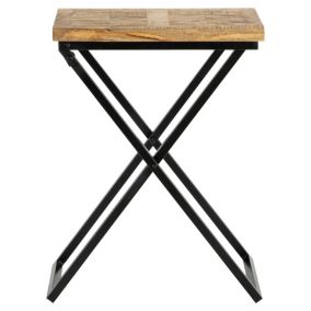 Table d'appoint de salon bois métal noir bout de canapé 48x35x63 cm WOMO-DESIGN