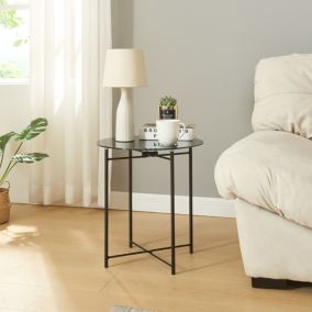 Table d'appoint Ödeshög 45 x 42 cm noir en.casa