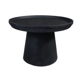 Table d'appoint Drum - 60x60x40 - Bois de manguier - Noir