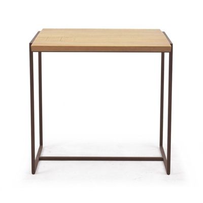 Table d'appoint en bois et métal marron - LINEA