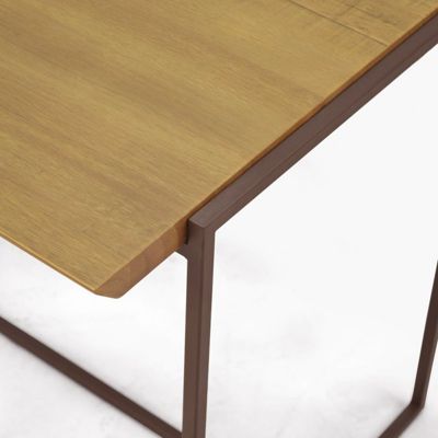 Table d'appoint en bois et métal marron - LINEA