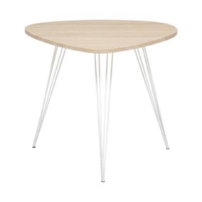 Table d'appoint en bois et pieds en métal blanc 69 x 54 x H 60 cm