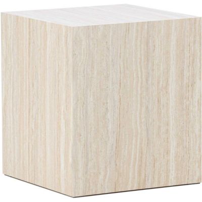Table d'appoint en MDF effet travertine York 40x40x45 cm