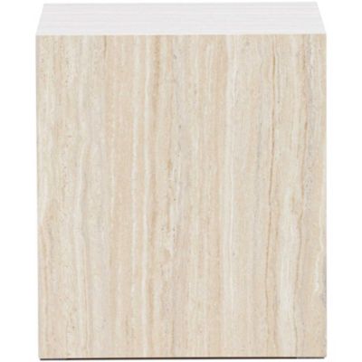 Table d'appoint en MDF effet travertine York 40x40x45 cm