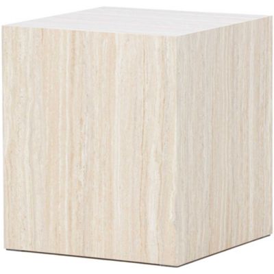 Table d'appoint en MDF effet travertine York 40x40x45 cm