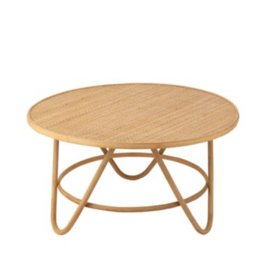 Table d'appoint en rotin large (80x80 cm - Naturel)