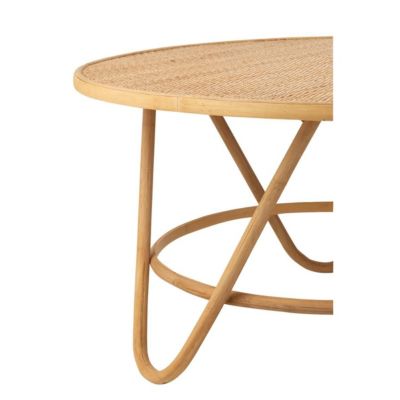 Table d'appoint en rotin large (80x80 cm - Naturel)