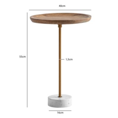 Table Basse-Table Salon-Table D'appoint Rotative à 360 Degrés Blanc