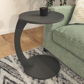 Table d'appoint Holeby ronde à roulettes gris en.casa