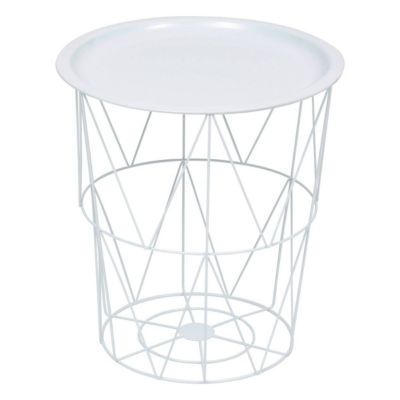 Table d'appoint "Kumi" blanc 40x37x37cm - Atmosphera Créateur d'intérieur