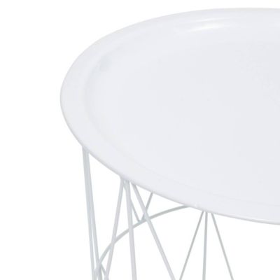 Table d'appoint "Kumi" blanc 40x37x37cm - Atmosphera Créateur d'intérieur