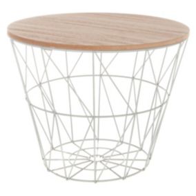 Table d'appoint "Kumi" grise D38 cm - Atmosphera