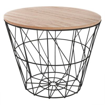 Table d'appoint Kumi noire D38 cm - Atmosphera