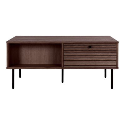 Table d'Appoint Kyoto 1, Marron, Bois, 100x50x45 cm, Seven Design