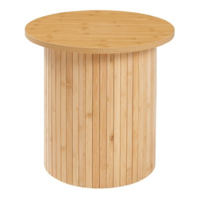 Table d'appoint Ledepid avec plateau dépassant bambou 40 x 40 cm naturel en.casa