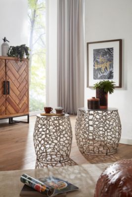 Table d'appoint Lot de 2 Petite Table Basse de Salon Ronde Moderne FineBuy