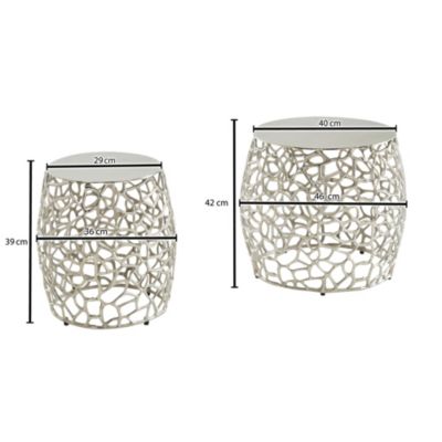 Table d'appoint Lot de 2 Petite Table Basse de Salon Ronde Moderne FineBuy