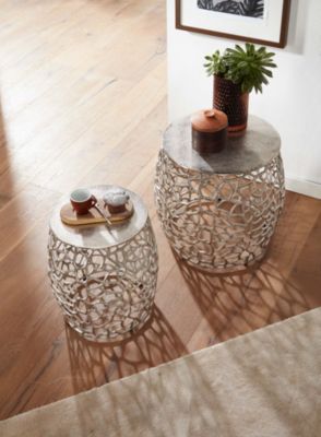 Table d'appoint Lot de 2 Petite Table Basse de Salon Ronde Moderne FineBuy