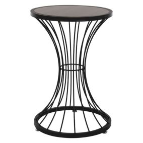 Table d'appoint métal table basse décorative de salon  38x57 cm MDF/métal noir