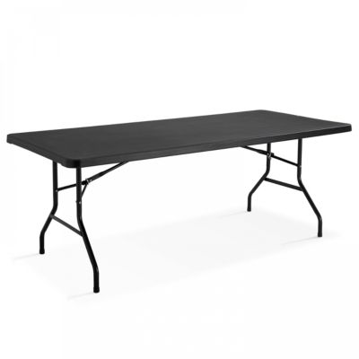 Table d'appoint noire pour réception 200 cm  Oviala