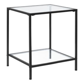 Table d'Appoint Norrtälje 55 x 45 x 45 cm Noir Transparent en.casa