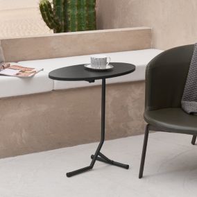 Table d'appoint ovale Karlebo 55 x 60 x 30 cm noir en.casa