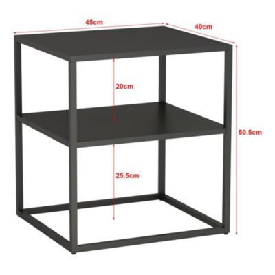 Table d'appoint Raahe 50,5 x 45 x 40 cm noir en.casa