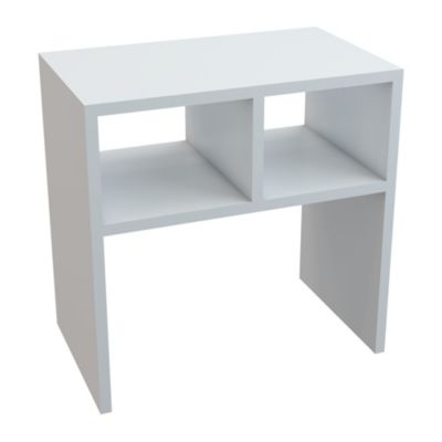 Table d'appoint Ravnsborg avec 2 compartiments de stockage 50 x 50 x 30 cm blanc en.casa