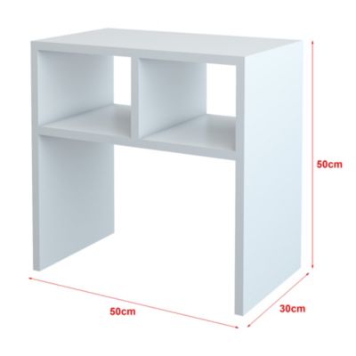 Table d'appoint Ravnsborg avec 2 compartiments de stockage 50 x 50 x 30 cm blanc en.casa