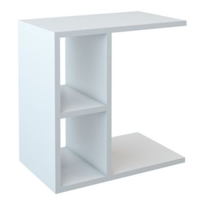 Table d'appoint Ravnsborg avec 2 compartiments de stockage 50 x 50 x 30 cm blanc en.casa