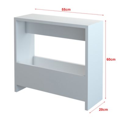 Table d'appoint Roedovre avec porte-revues 60 x 55 x 20 cm blanc en.casa
