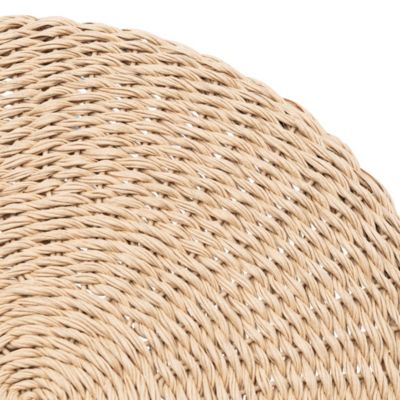 Table d'appoint ronde 45cm acier et rotin - Carcasona | Castorama