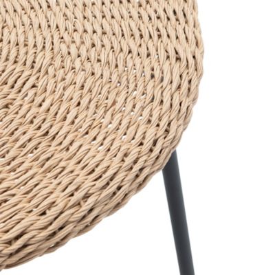 Table d'appoint ronde 45cm acier et rotin - Carcasona | Castorama