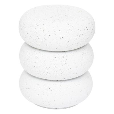 Table d'appoint ronde Blanc, H. 43 cm, STONETO