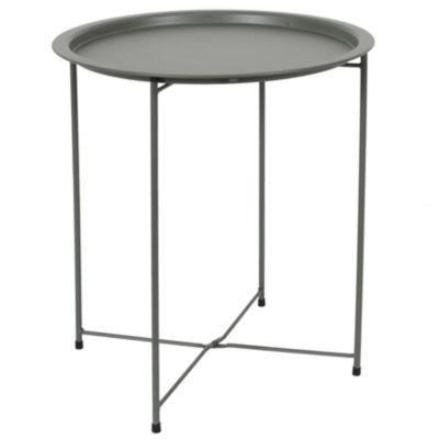 Table d'appoint ronde en acier vert olive H.50 x L.47 x l.47 cm Home Deco Factory