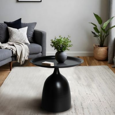 Table d'appoint ronde en métal noir ⌀43,5 cm JBY Creation, Kanno