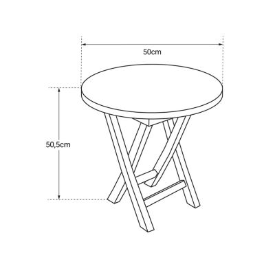 Table d'appoint ronde en teck massif 50cm LOMBOK - HAPPY GARDEN