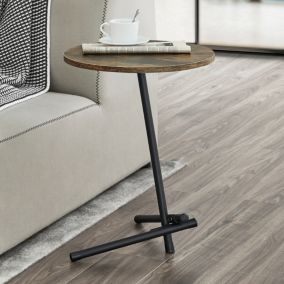 Table d'appoint ronde Karup 55 x 40 cm effet bois foncé en.casa