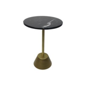 Table d'appoint ronde noir et or 40 x 40 x 55